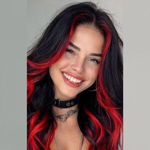 New Set of 3 - 14” Red Clip In Designline Platinum Remy Hair Extensions